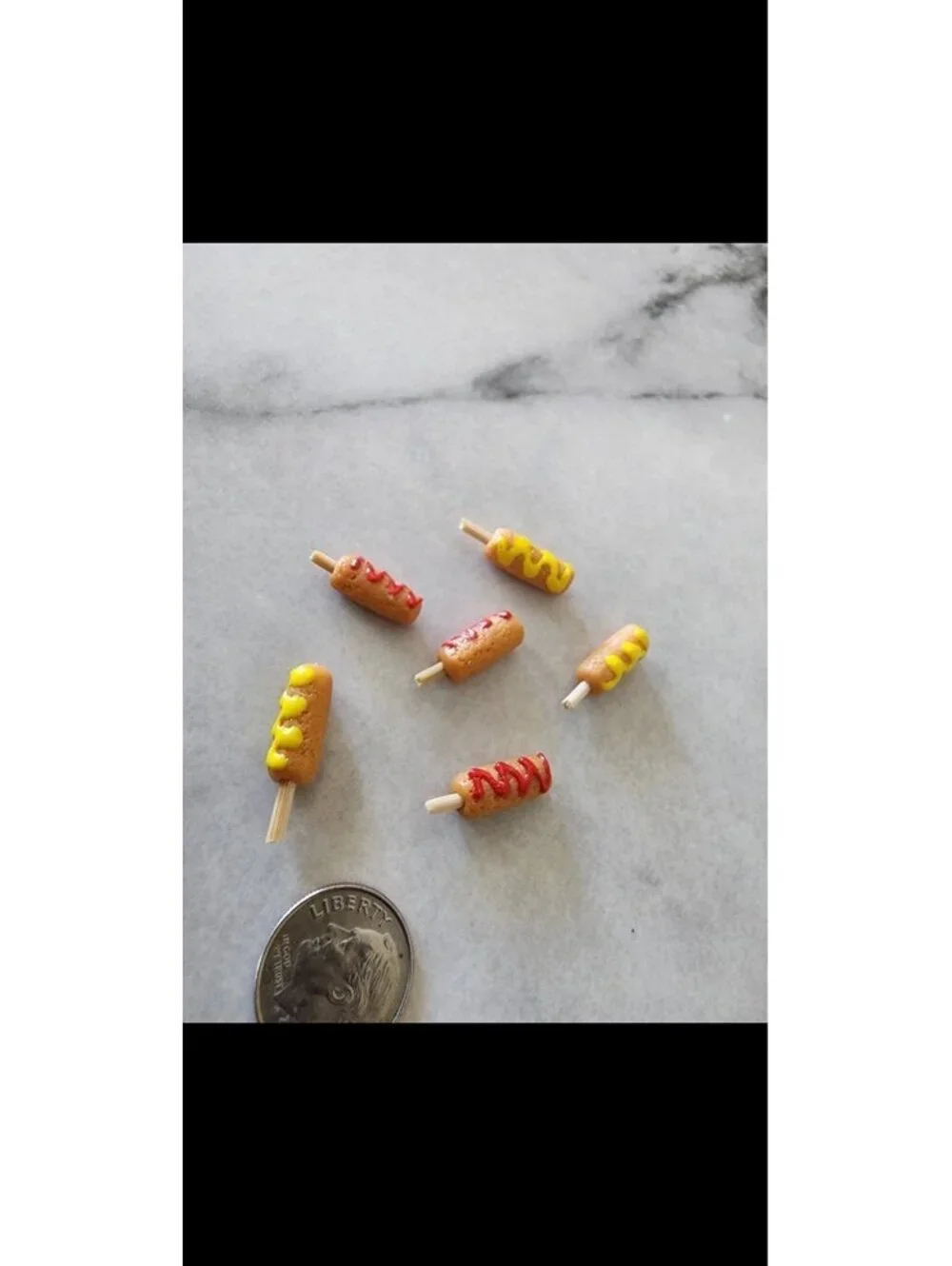 Miniature Dollhouse Food Corndogs 1:12 Scale 6pcs